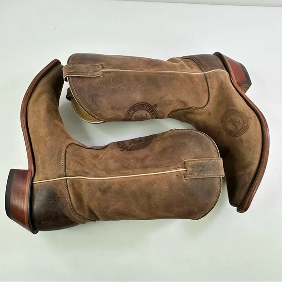 COLLEGE BOOTS Nocona Alabama Crimson Tide Brown Leather USA Women’s 10B - Picture 3 of 9